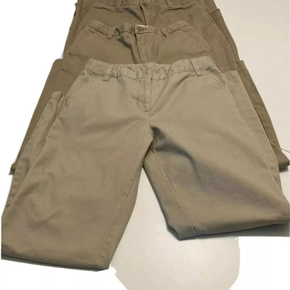 3 LOT Lands' End Girls Size 12 School Uniform Pants